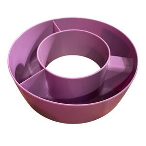 Purple Bottle SNACK BOWL Fits Over Your Mug & Handle 4" Opening 7"‎ Across
